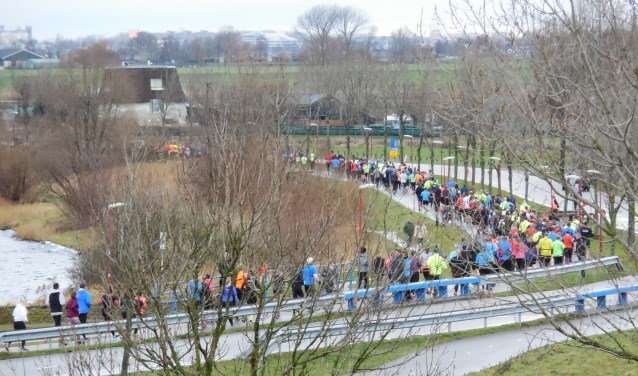 Fraai zicht op de vele deelnemers aan de Noord-Aa Polderloop. Foto: Gerda van Haaster