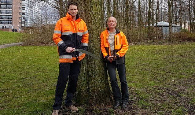 Secretaris van Meer en Woud, Martijn van Amelsvoort en Pon Ruiter, bestuurslid en al jaren een vaste verschijning binnen de knotgroep. Foto: Jana Hurtado-Panek