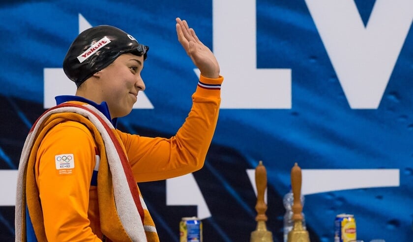 Ranomi Kromowidjojo verschijnt aan de start tijdens de Swim Cup in het Hofbad Leidschenveen-Ypenburg (foto: pr).