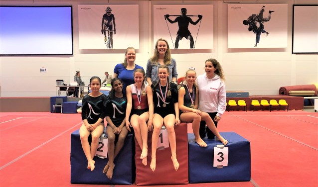 De trainsters en turnsters zien het seizoen bekroond met veel medailles in de finale Zuid-Holland (foto: pr).
