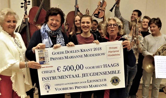 De overhandiging van de cheque door Marianne Knijnenburg aan Jannieke Bergkamp (foto: Lilian de Ruiter).