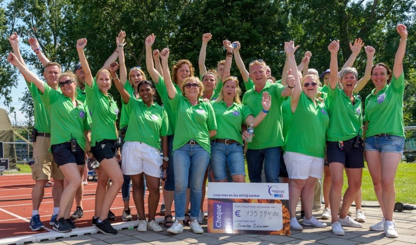 Trots op de opbrengst: maar liefst 135.774 euro voor de strijd tegen kanker. Foto: SamenLoop voor Hoop Zoetermeer