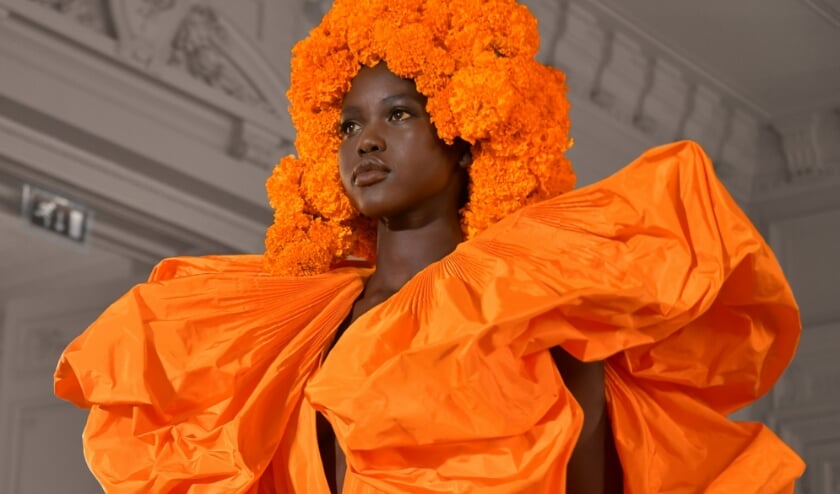 Model op de catwalk, Valentino, haute couture najaar 2018. Foto: Swan Gallet/WWD/REX/Shutterstock