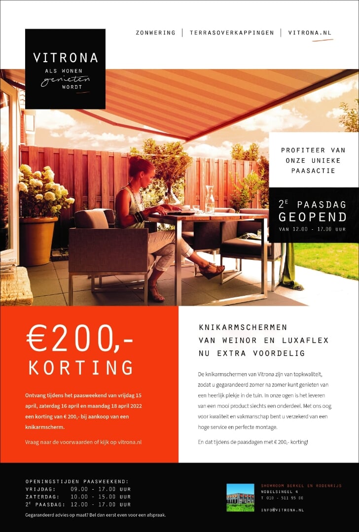 Paasactie: 200 Euro Korting Bij Vitrona - Adverteren Lansingerland | Hart  Van Lansingerland | Krant En Online