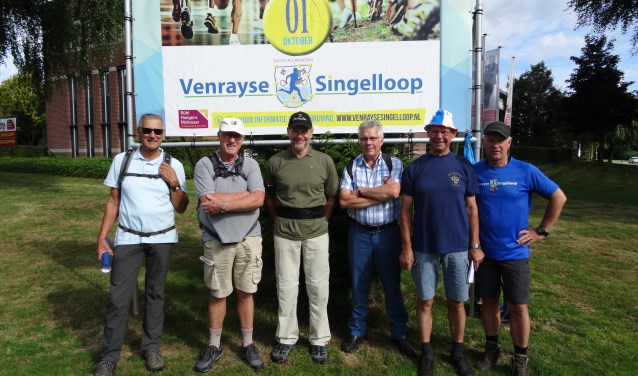 De wandelcommissie van de Singelloop: v.l.n.r. Bert van der Krabben, Antoon van der Sterren, Hans Hudales, Peter Vullings, Piet Lensen, Michel Thomassen.