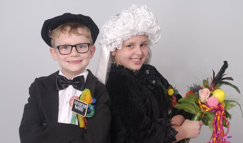 Het jeugdboerenbruidspaar van D'n Hazekeutel. Foto: Hoedemaekers.