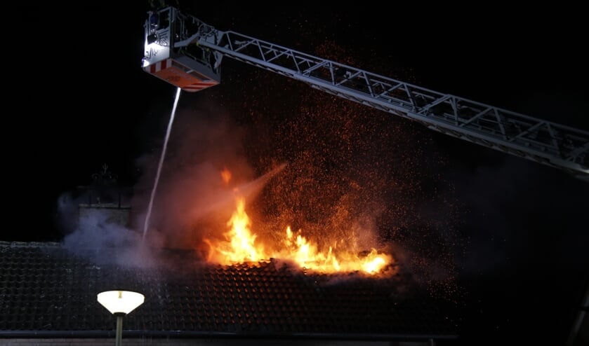 Op de zolderverdieping van een woonhuis in Venray brak zondagavond brand uit.