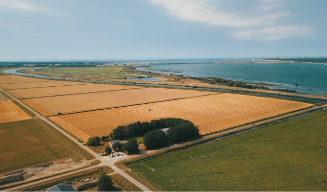 De laatste oogst, gefotografeerd met een drone (foto Natuurmonumenten).