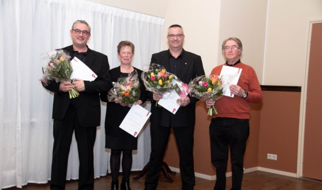 De jubilarissen bij De Hoop.