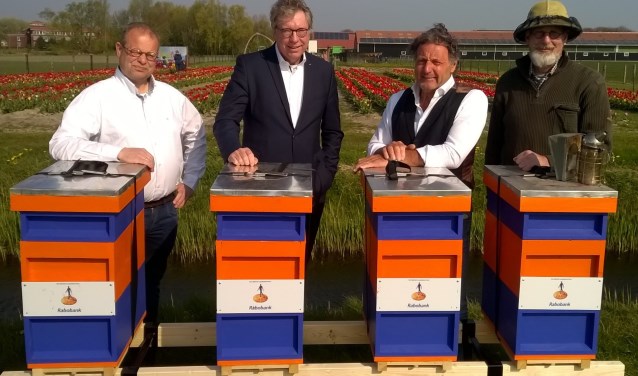 Van links naar rechts: Piet den Hertog, Jan Verhage, André Koudstaal en Leo Gensen.