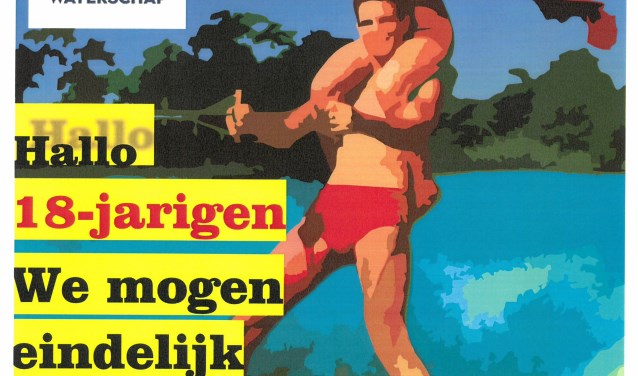 Poster voor de waterschapsverkiezingen door Teddie Piebenga.