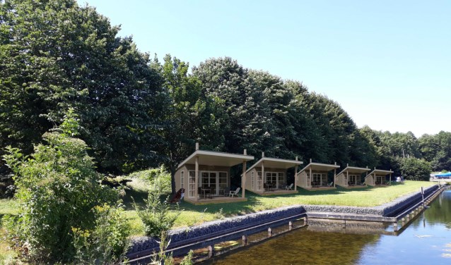 Artist Impression van de vijf te plaatsen ecolodges.
