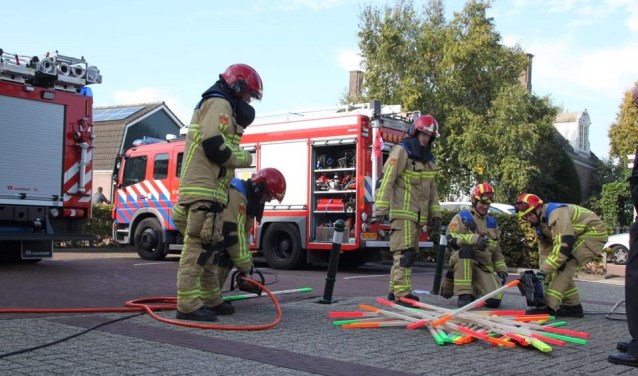 Brandweerteam in actie