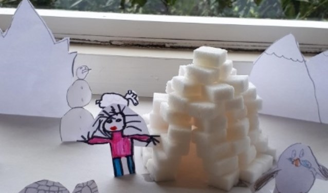 Iglo van suikerklontjes.