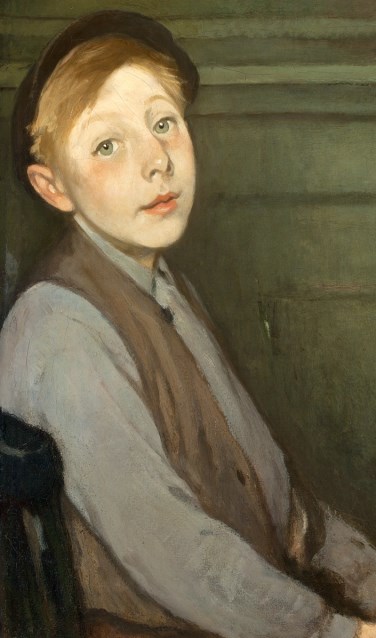 Jacobus van Looy Portret van een jongen met een hoed
