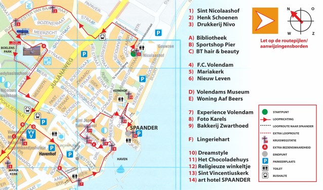 Plattegrond Kruiswegroute Volendam