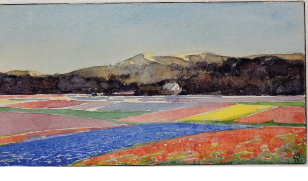 Aquarel te zien tijdens tentoonstelling Lente.