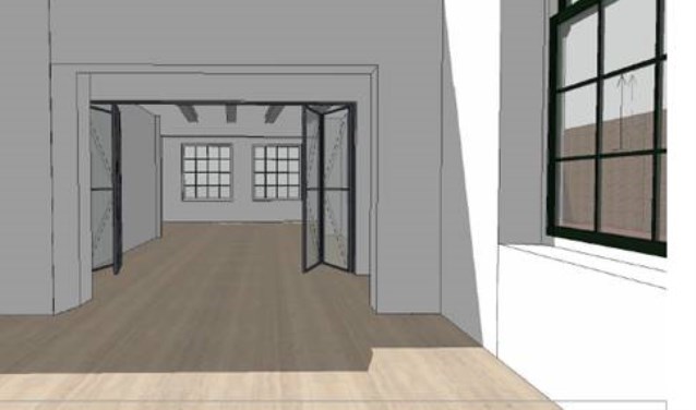 Impressies voor/na verbouwing van de historische toegang naar de Janskerk aan de Jansstraat en het Archiefcafé.