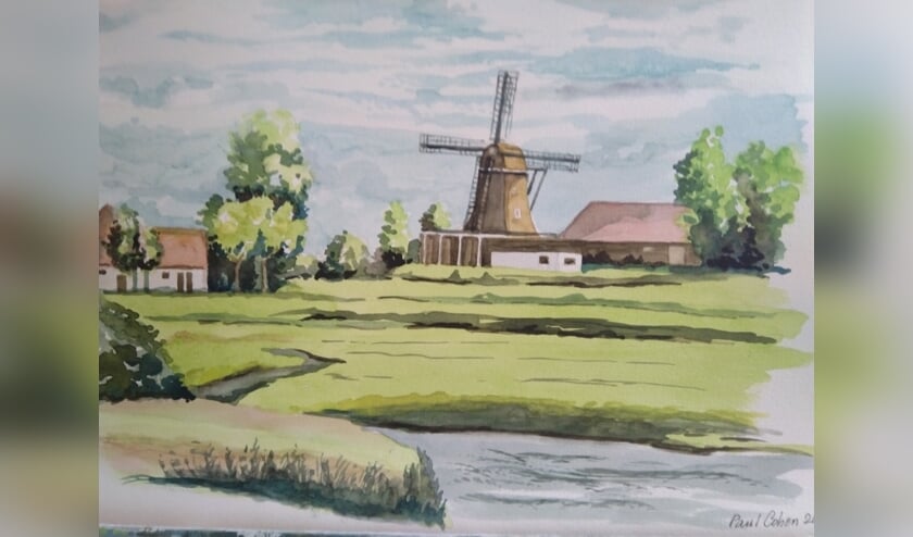 Aquarel gemaakt tijdens schilder-estafette.