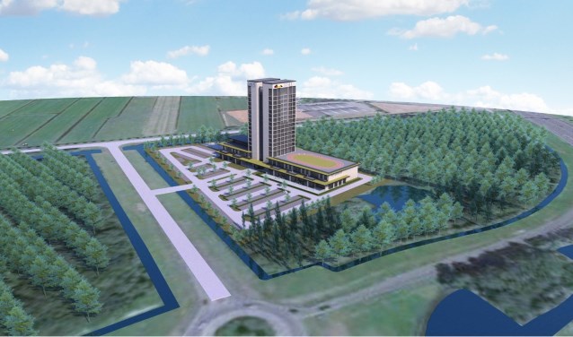 Het voorgestelde hotel telt 12 verdiepingen en zal omgeven worden door een oase aan groen en natuur.