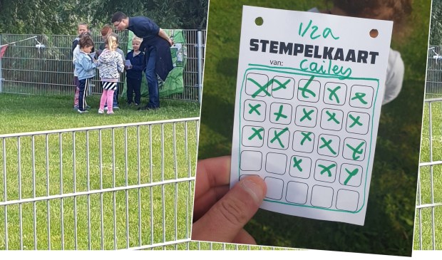 De kindertjes krijgen de opdracht om zoveel mogelijk rondjes te rennen. En dat deden ze!