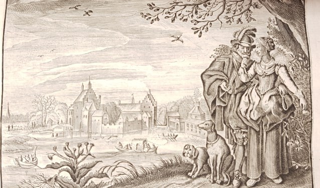 Een jong paar uit het werk van Jacob Cats' 'Werelts begin, midden, eynde, beslooten in den trou-ring, met den proef-steen van den selven' uit 1637.