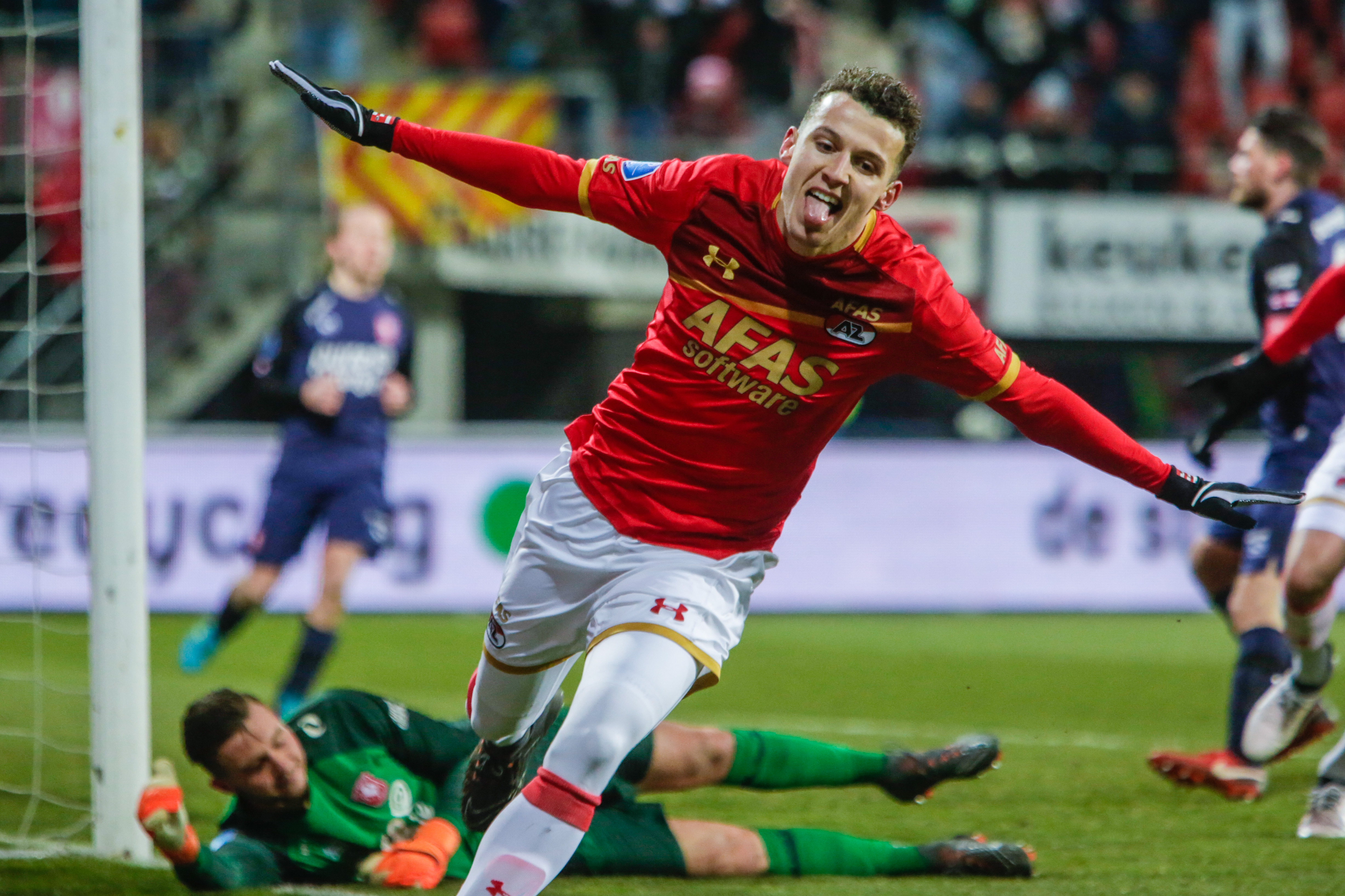 Idrissi niet geheel ontevreden met zijn goal. Kijk voor een ijskoud fotoverslag op www.rodi.nl (Foto's: Vincent de Vries/RM)