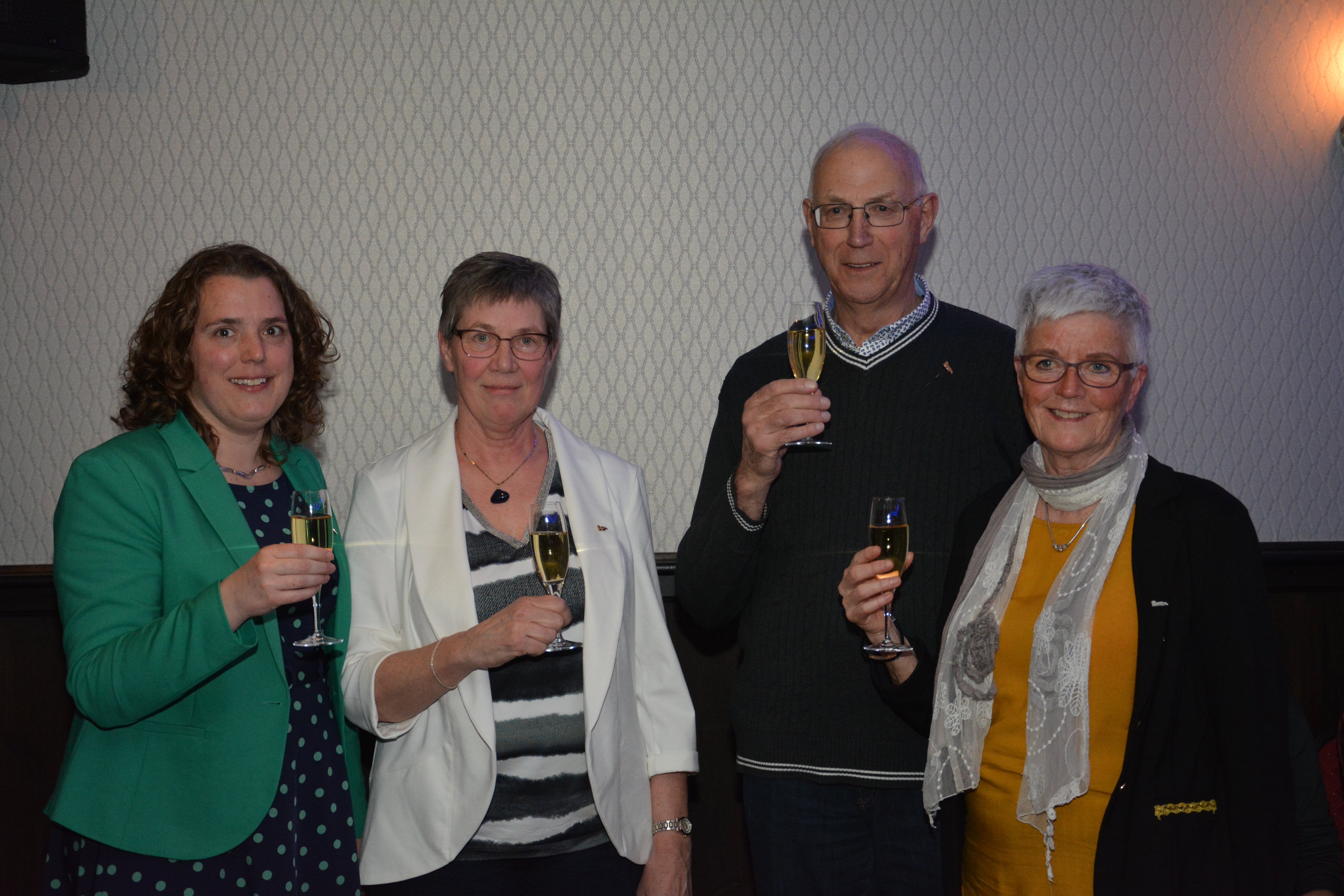 Muziekvereniging St.Caecilia Lutjebroek heeft vier jubilarissen in het zonnetje gezet. (Foto: aangeleverd)