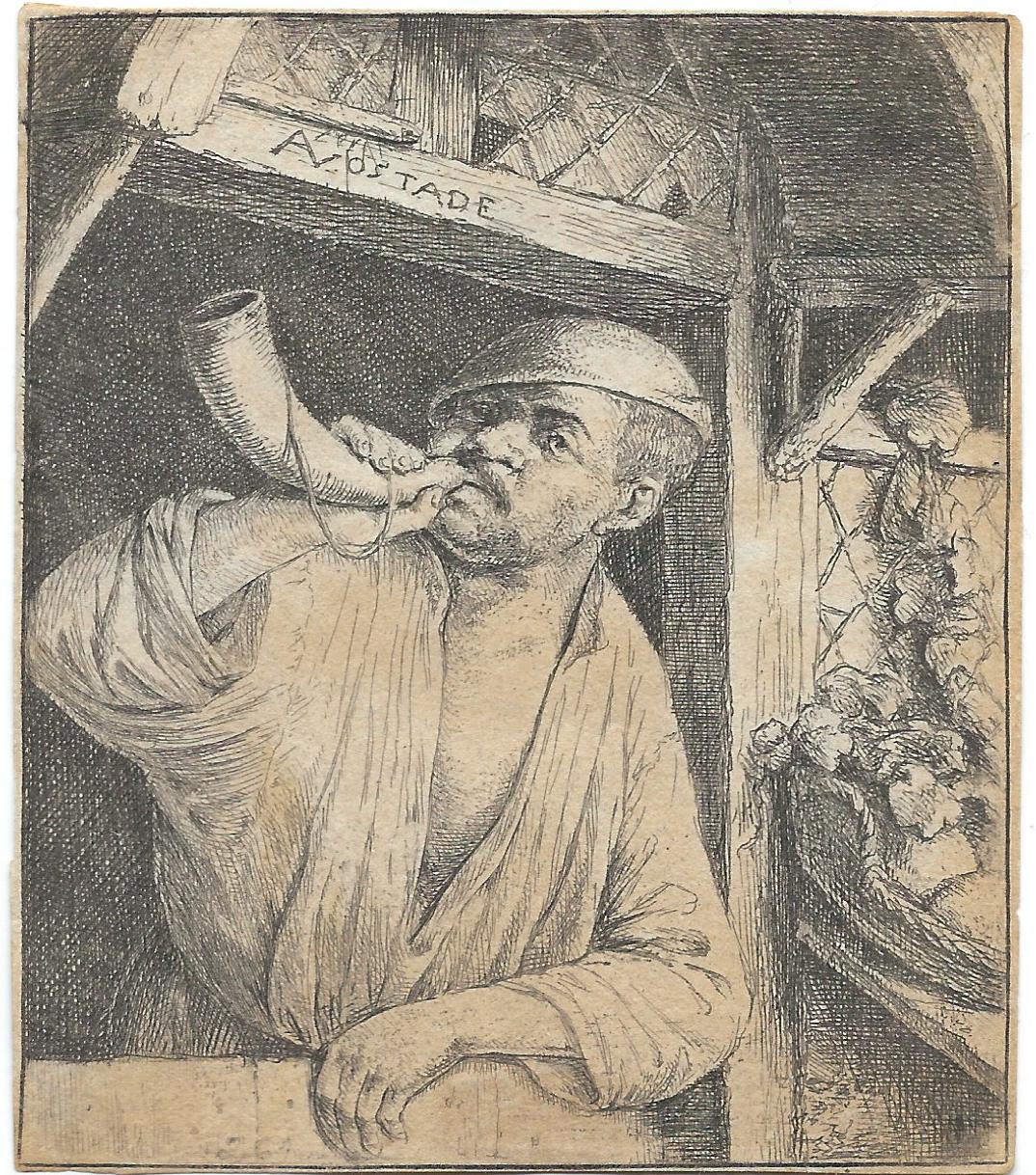 'Bakker blaast op een hoorn' (1646-1650) van Adriaen van Ostade. (Afbeelding aangeleverd)