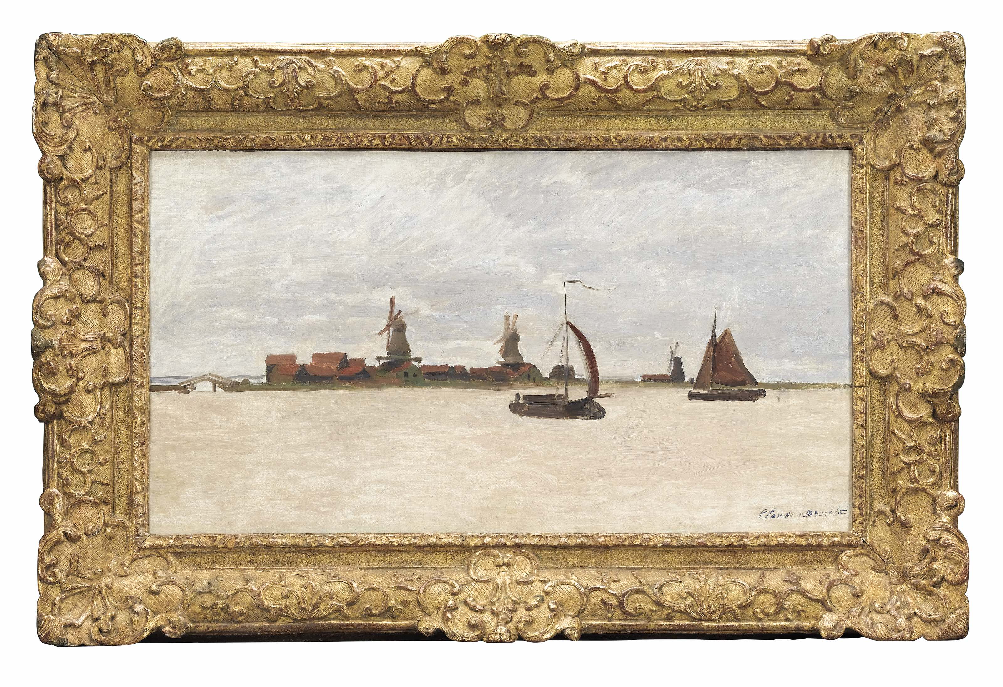 De Voorzaan en de Westerhem 1871, Werk van Claude Monet uit de collectie van het Zaans Museum. (Foto: Gemeente Zaanstad)