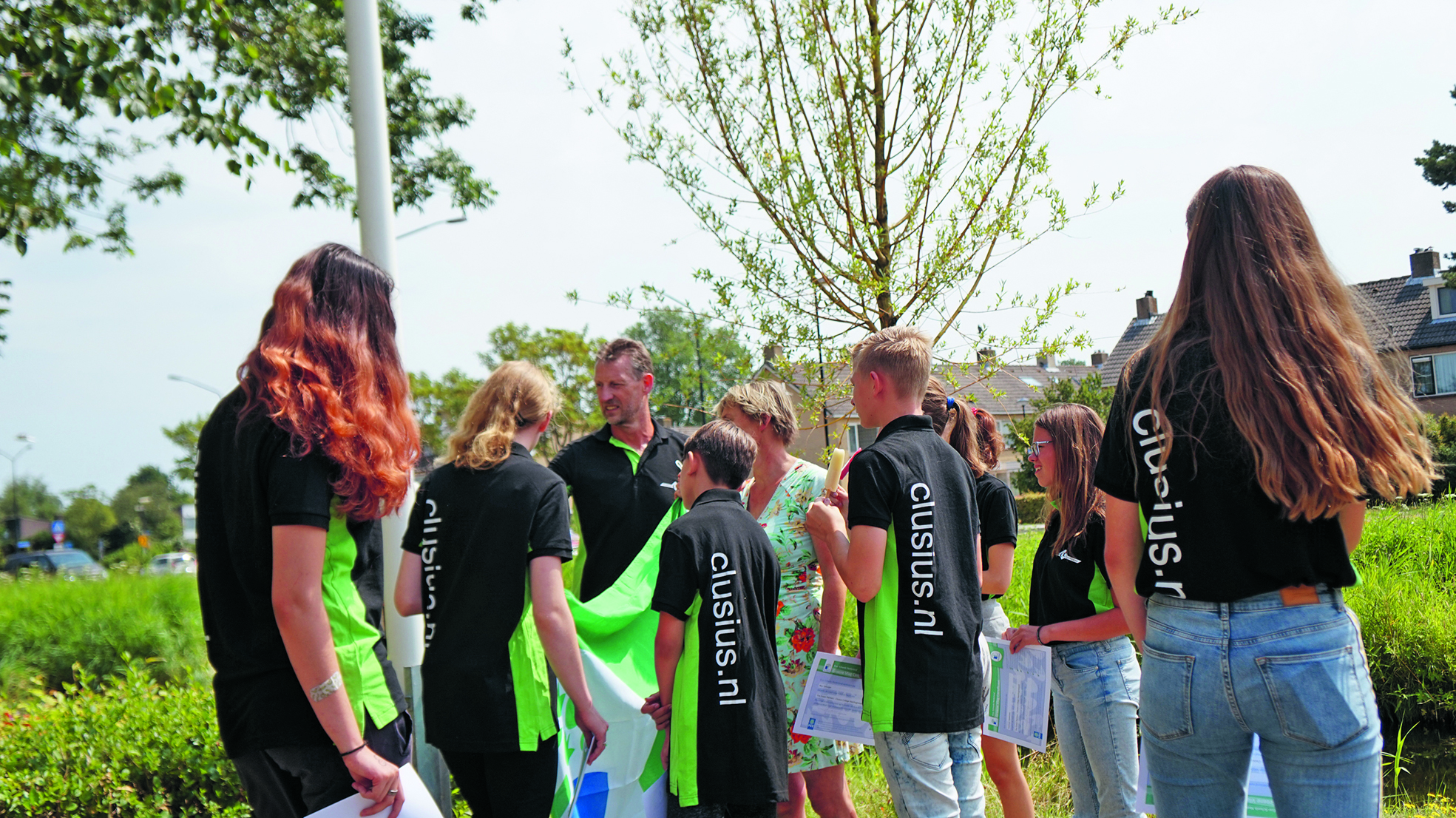 Leerlingen van het Clusius Heerhugowaard hijsen derde Groene Vlag in top. (aangeleverde foto)