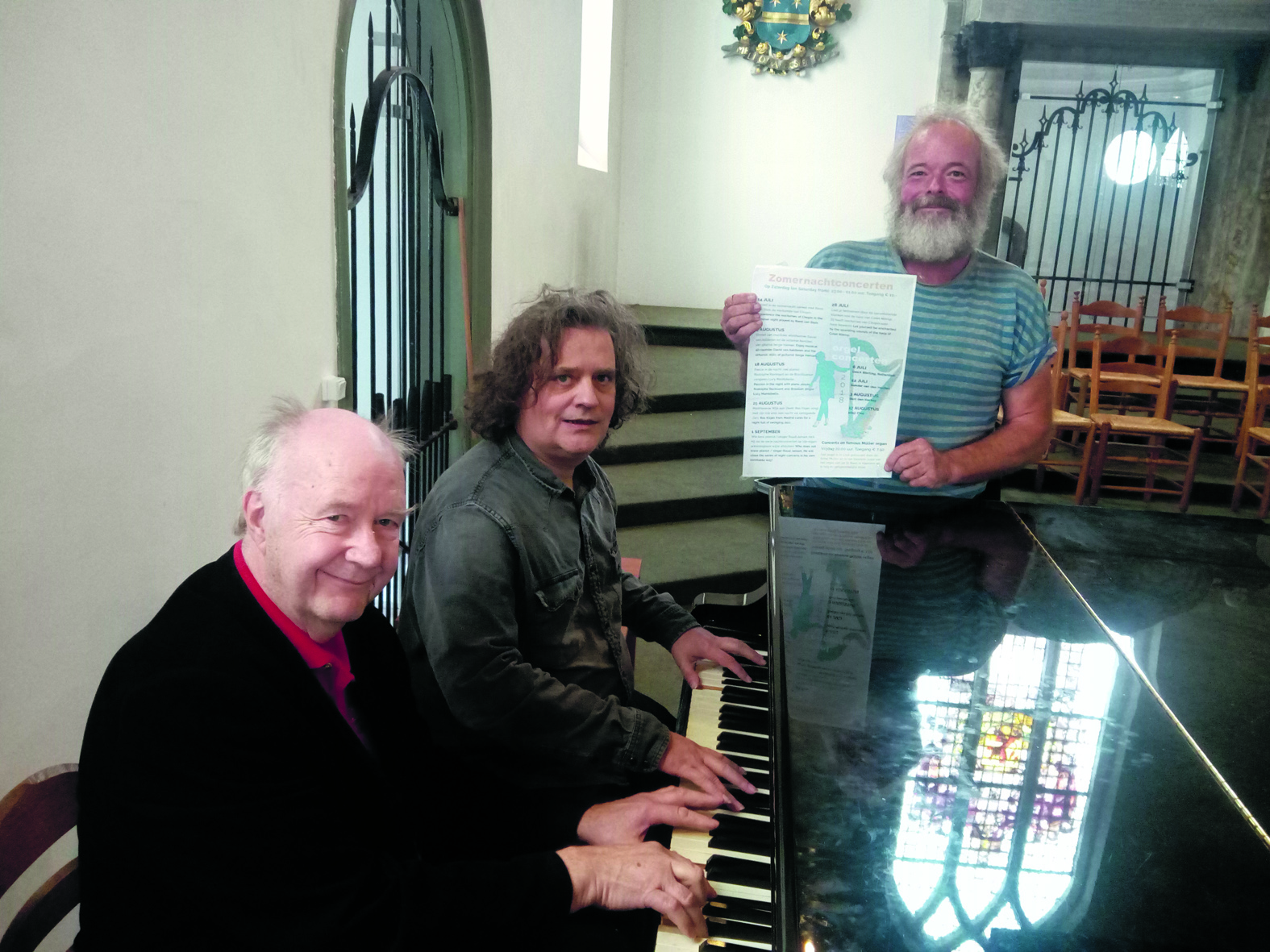 Bert Kisjes, Serge Héman en Jeroen Stam van de vereniging Grote Kerk Beverwijk. (Foto: Bos Media Services)