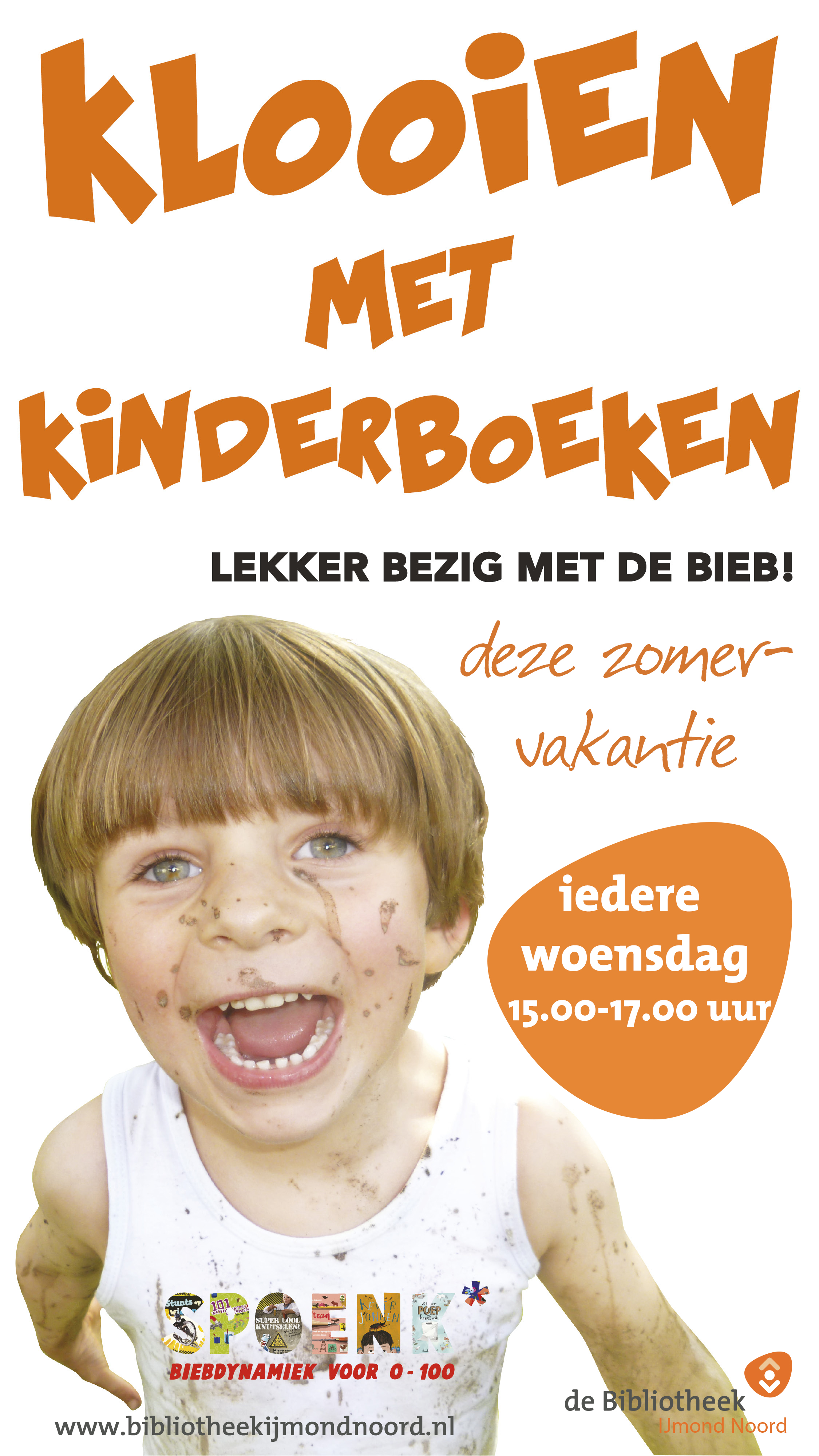 De poster van 'klooien met kinderboeken'. (foto aangeleverd)