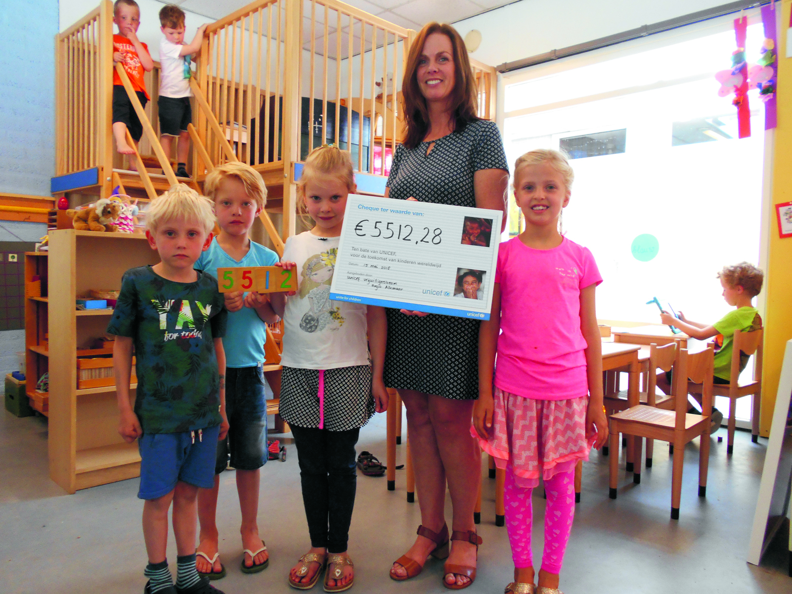 5512,18 euro voor Unicef<br /><span class="chapeau">Ingezameld door leerlingen Montessorischool Castricum</span>