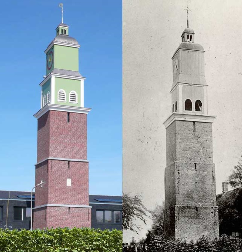 De nieuwe en oude Beschuitstoren. (Foto: Historisch Genootschap Wormer)