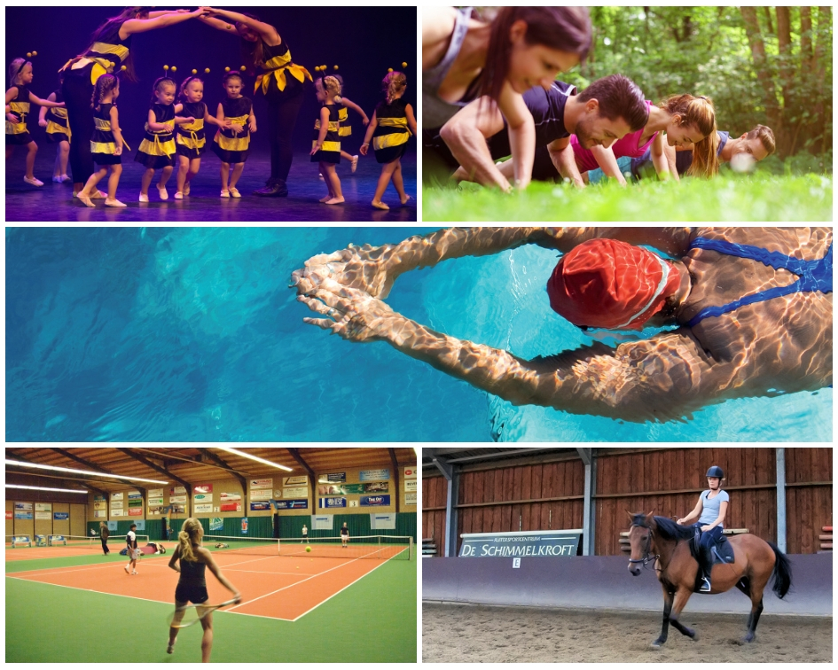 Een collage van de verschillende sporten. (foto aangeleverd)