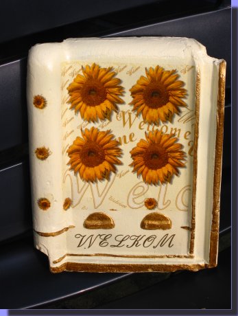 Zo ziet een versierde dakpan er ongeveer uit. (Foto: S.V. Het Westen)