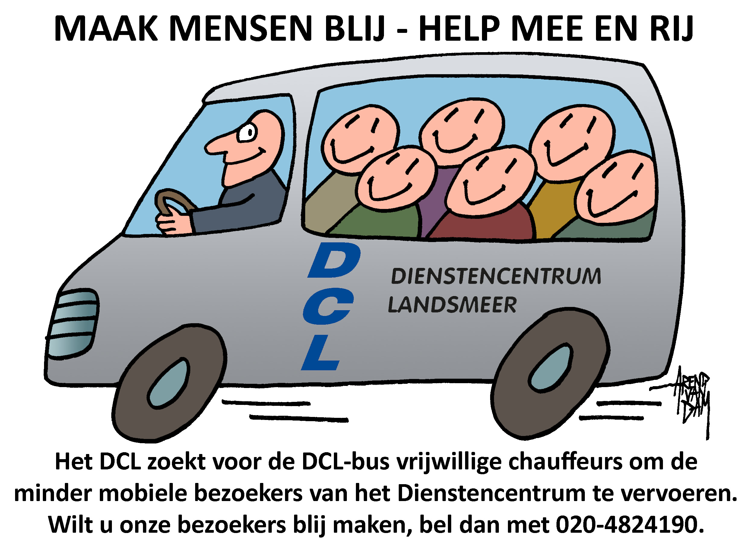 Tekening van de Landsmeerse cartoonist Arend van Dam. (Afbeelding: aangeleverd)