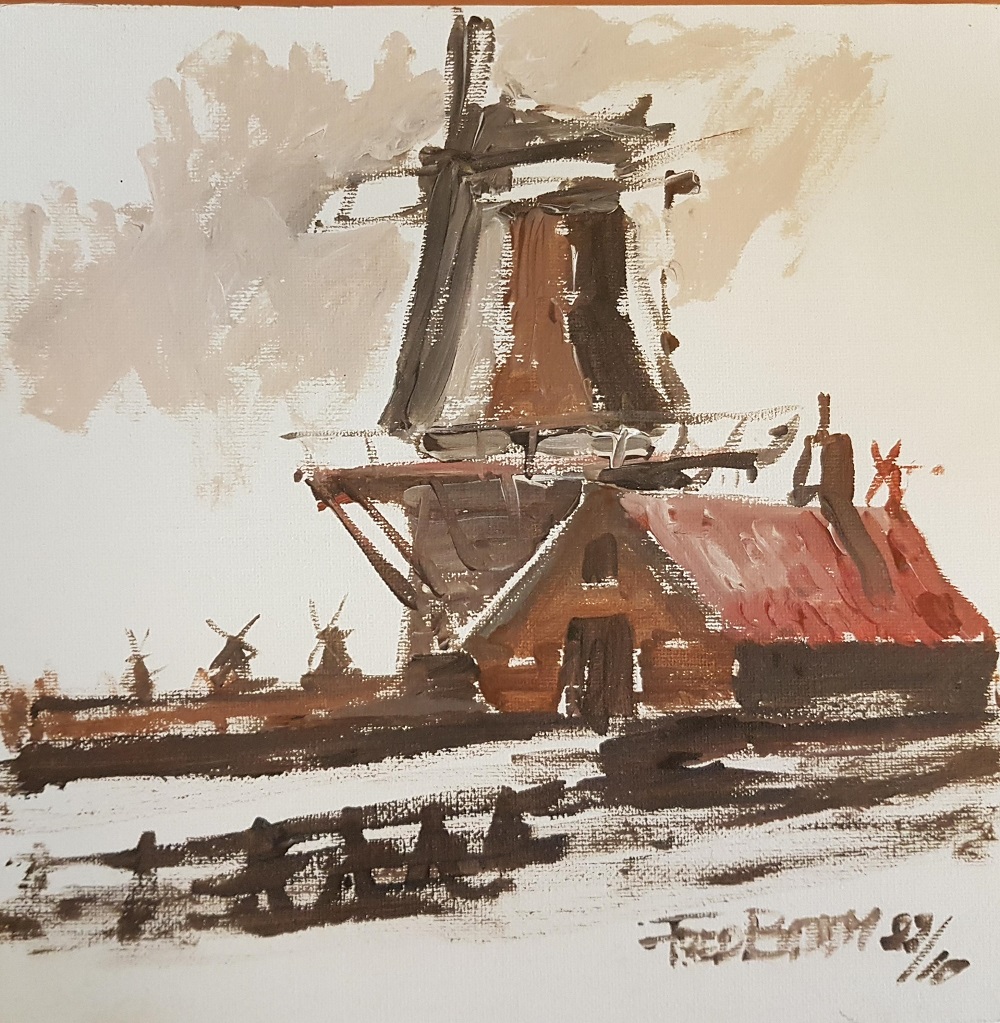 Uiteindelijk gaan de kinderen naar huis met een schilderij in chocoladekleuren. (Foto: De Zaansche Molen)