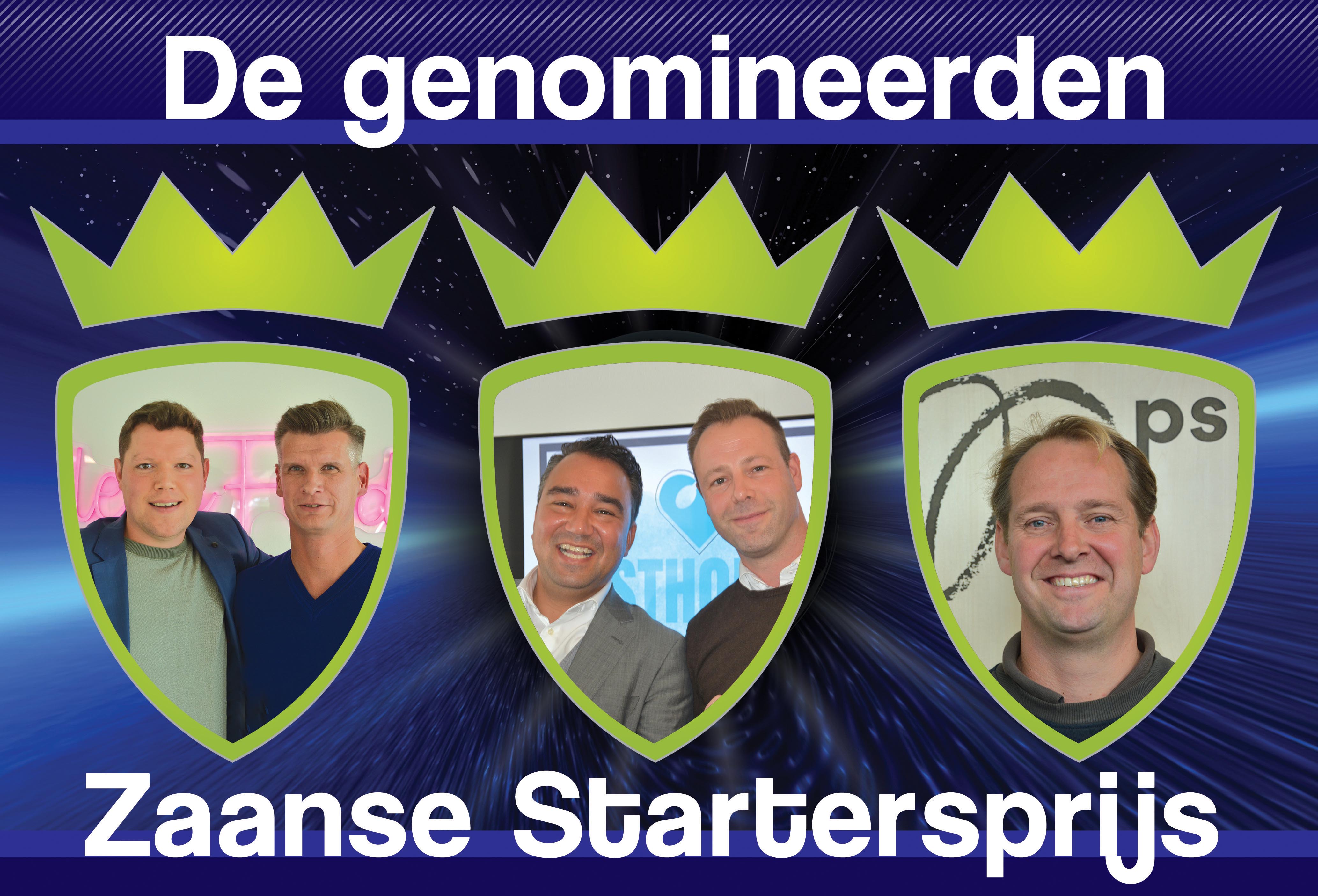 V.l.n.r. Clean Foods BV, JustHoreca vof en Looops BV, in de race voor de Zaanse Startersprijs 2018. (Foto: Zaanse Startersprijs)