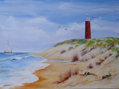 Vuurtoren van Texel, werk van Marion Maas. (Foto: Marion Maas)