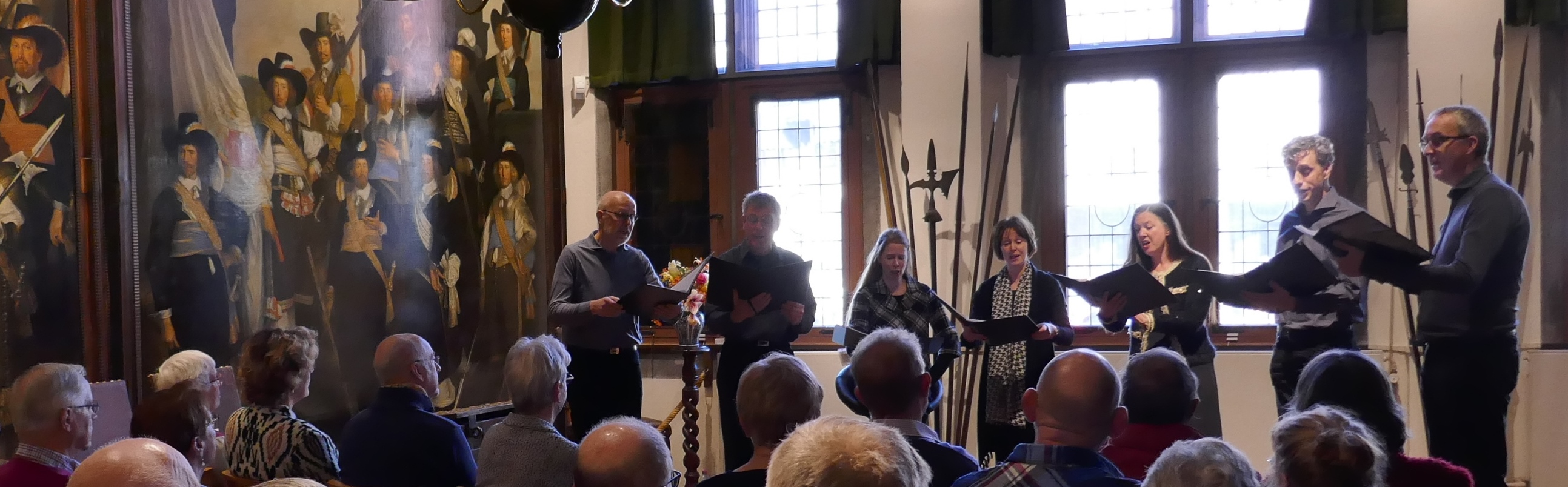 Het dubbelkwartet verzorgt twee concerten in de schutterijzaal van het Westfries Museum. (Foto: aangeleverd)
