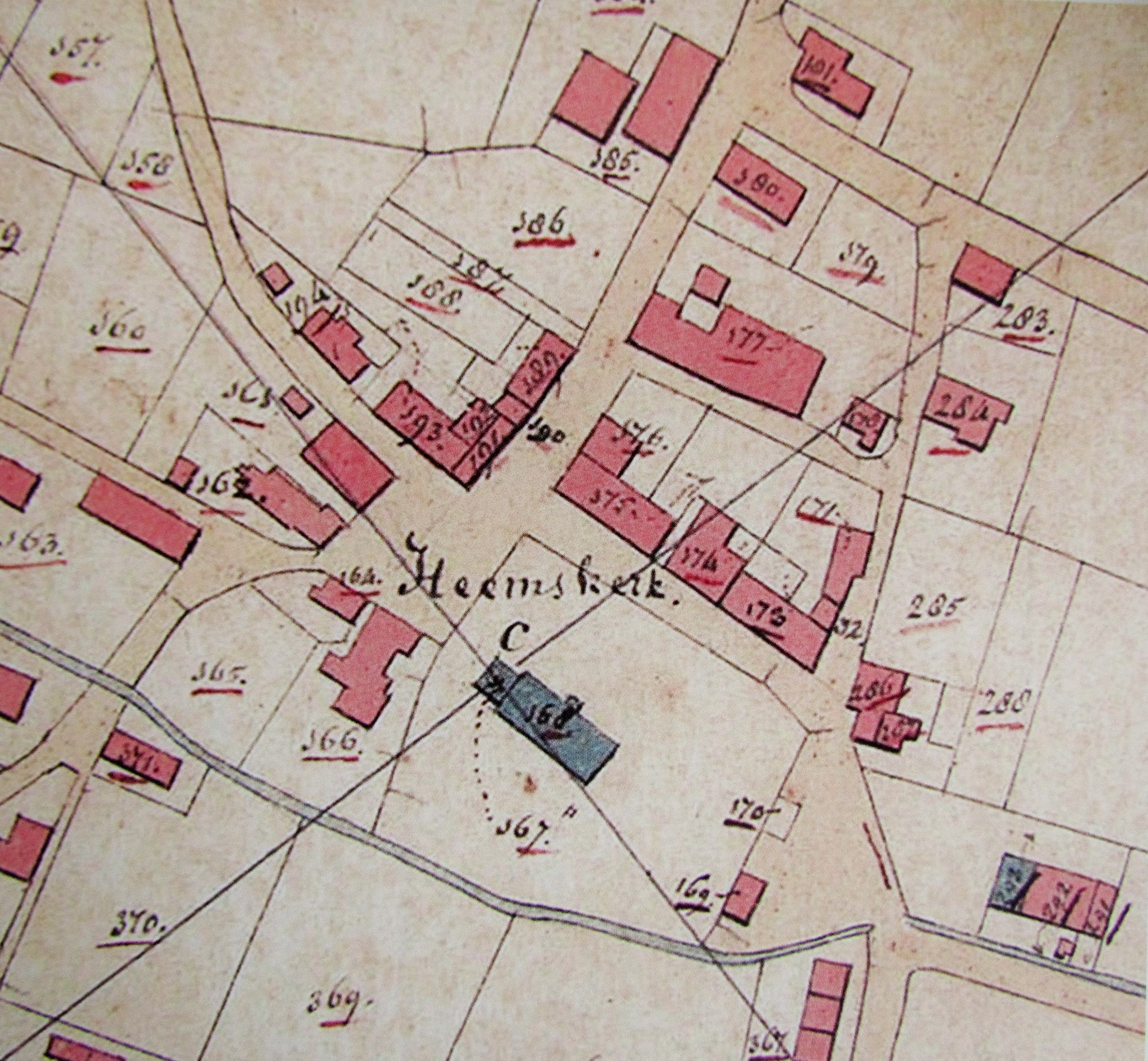 Een oude landkaart van Heemskerk. (FOTO: AANGELEVERD)