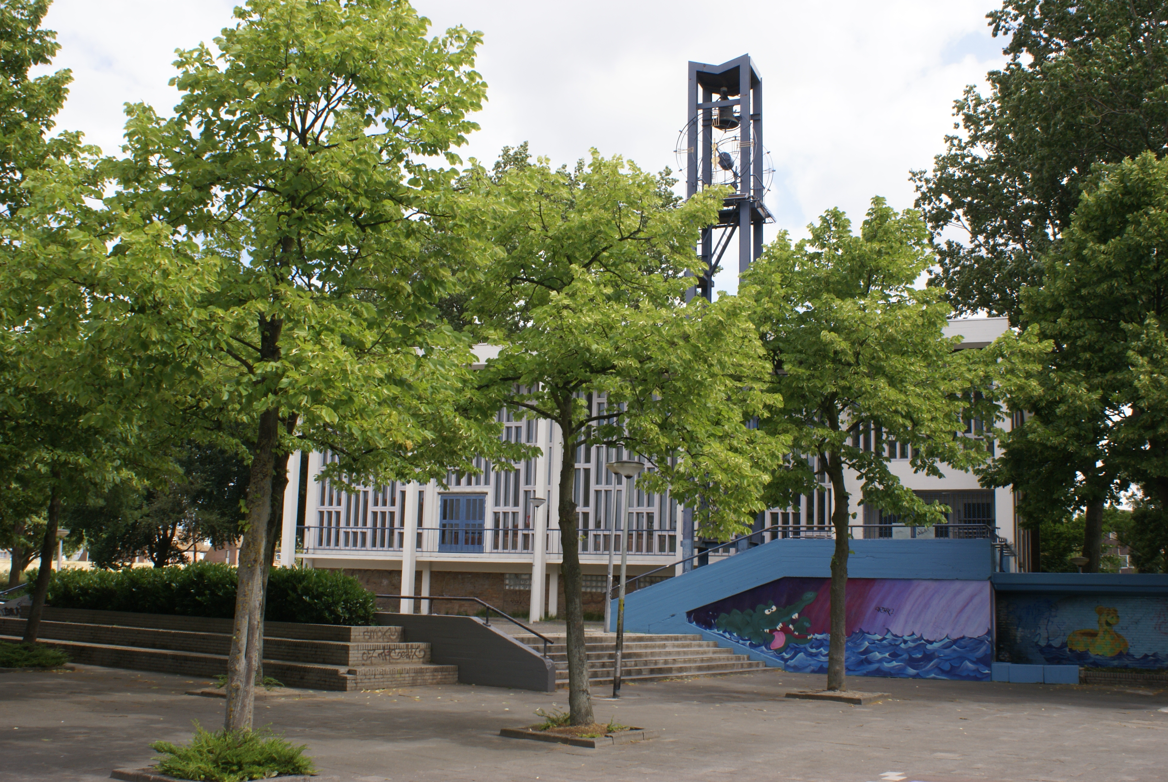 Het kerkgebouw aan het Plejadenplein. (Foto: aangeleverd)