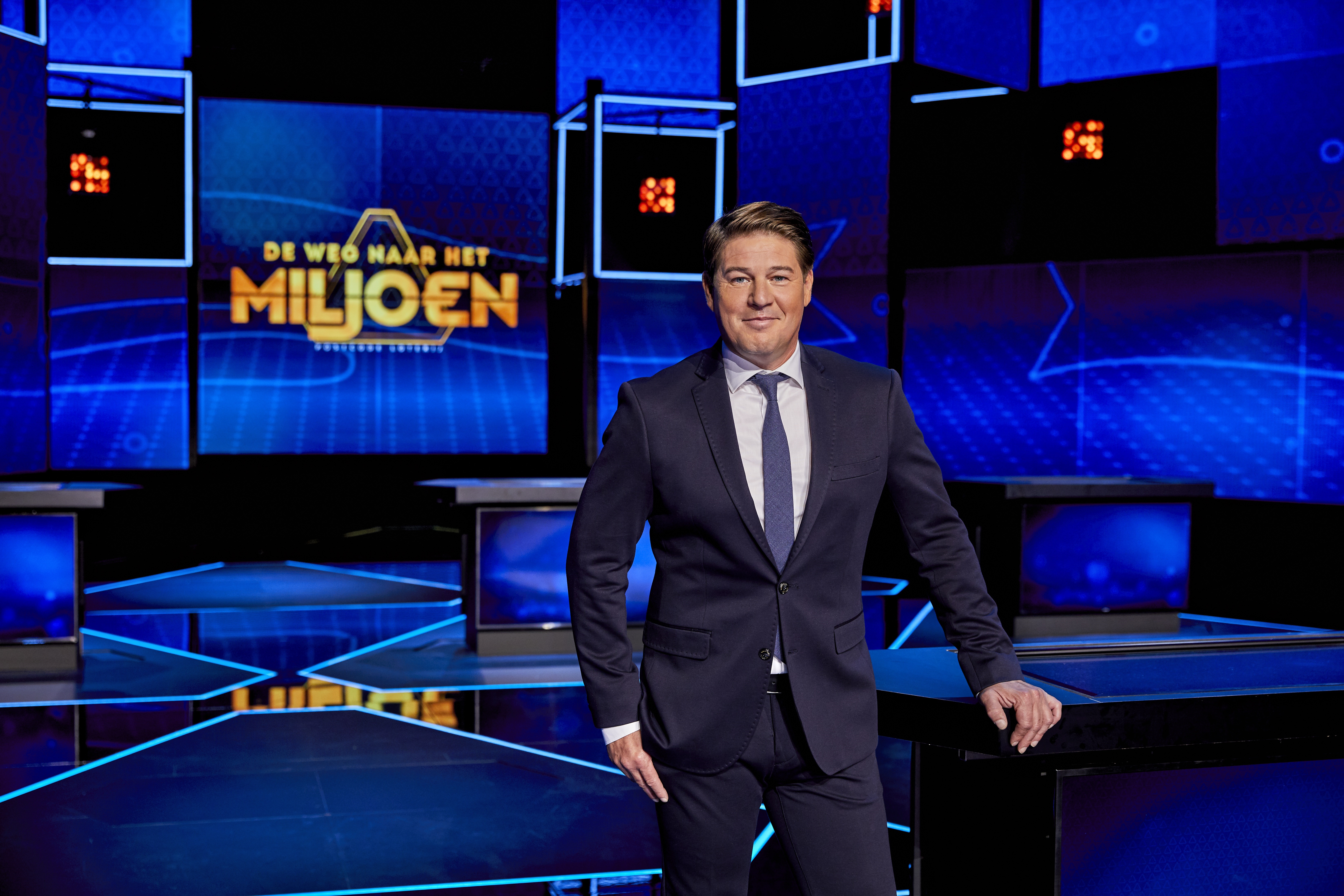 Martijn Krabbé presenteert 'Postcode Loterij De Weg naar het Miljoen'. (Foto: William Rutten)