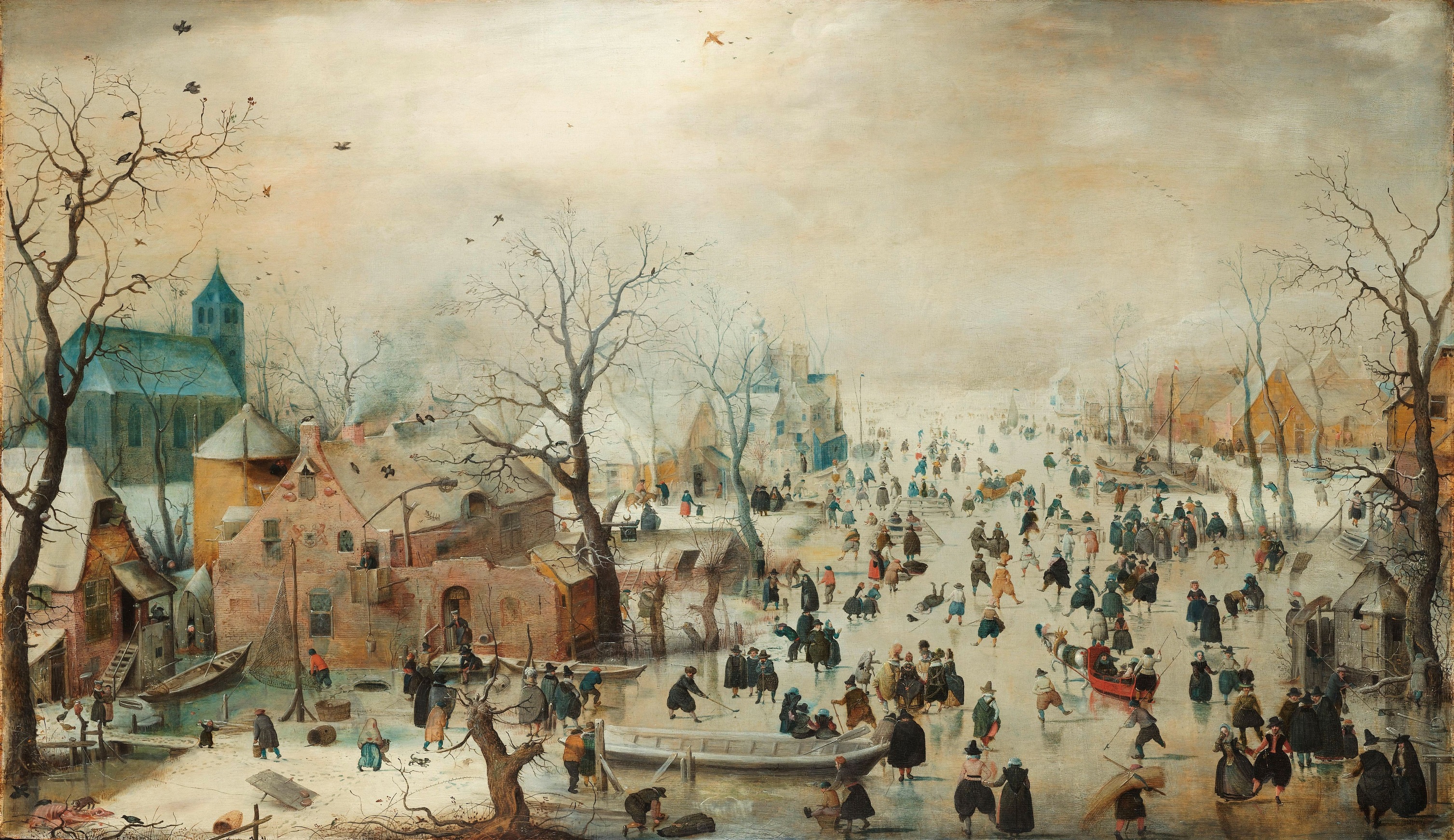 Een winterlandschap van de zeventiende-eeuwse schilder Hendrick Avercamp. (Foto: aangeleverd)