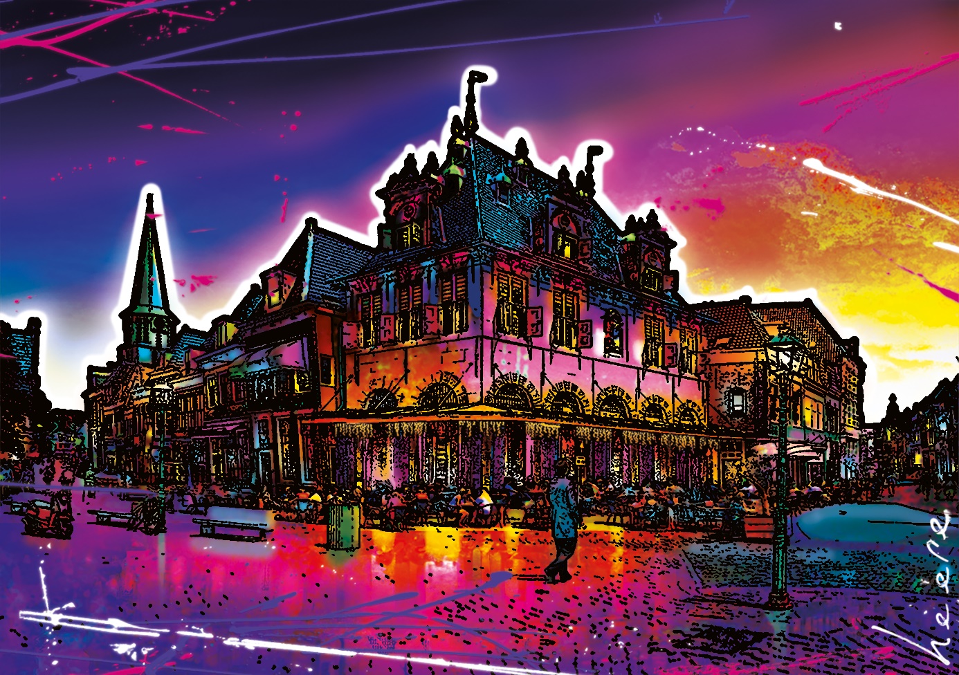 Kleurrijk stadsgezicht Hoorn door Raymond Heere. (Afbeelding aangeleverd)