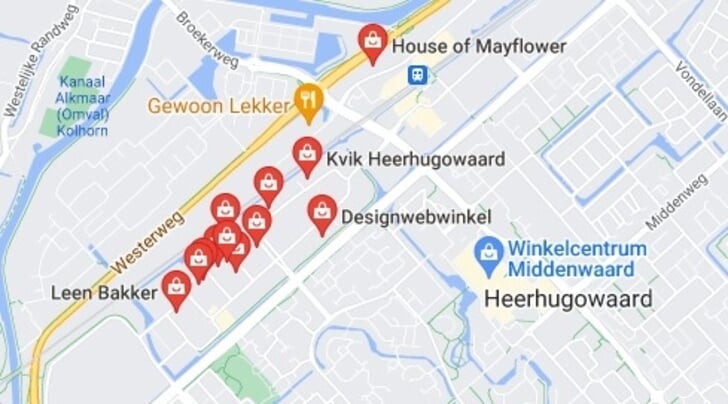 De woonboulevard Heerhugowaard ligt dicht bij winkelcentrum Middenwaard