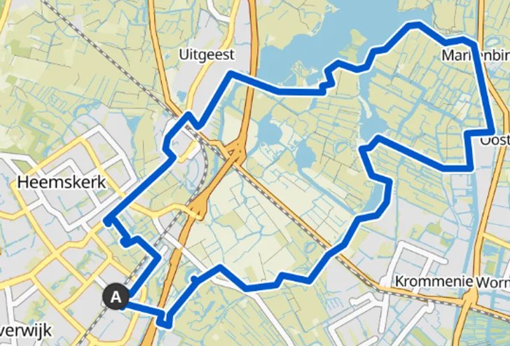 fietsroute langs uitgeestermeer en slot assumburg vanuit heemskerk
