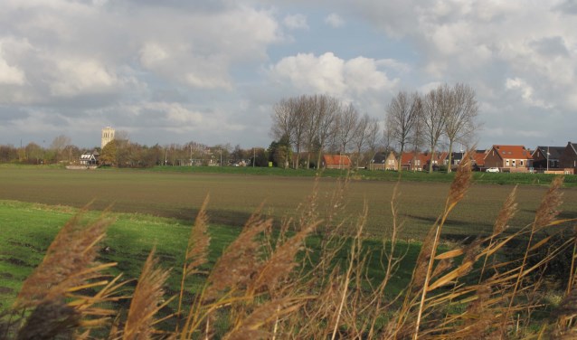 Oude Goote, een van de laatste grote woninbouwlocaties in Brielle, gezien vanaf de Veckdijk. In 2007 werden hier 500 huizen gepland.